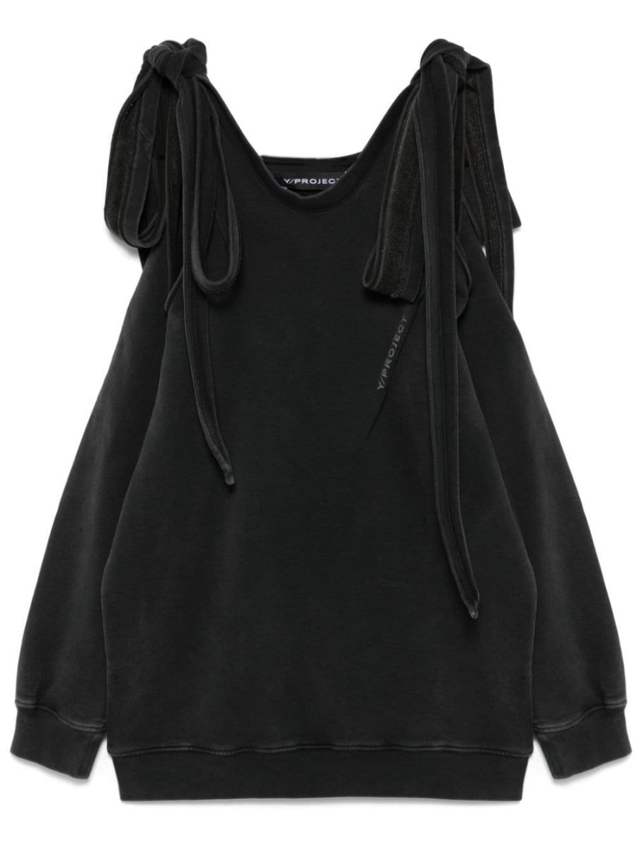 multi-scarf pinched-logo sweatshirt