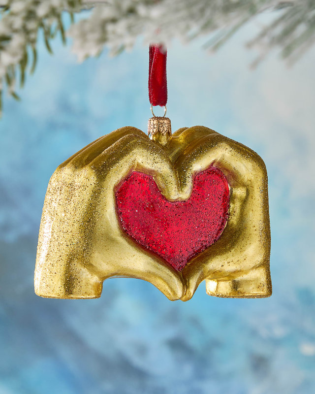 Hand Heart Christmas Ornament