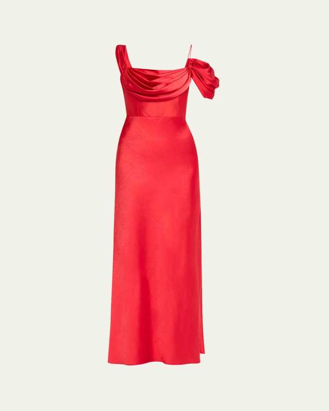 Sawyer Draped One-Shoulder Gown