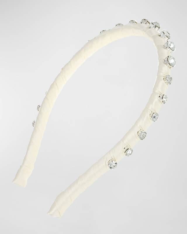 Haisley Embellished Satin-Wrapped Headband