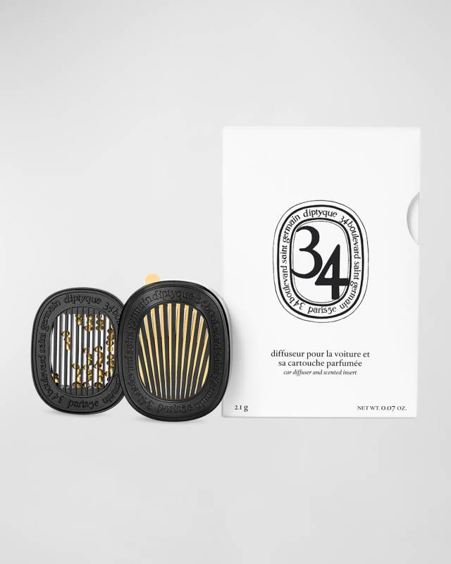 34 Boulevard Saint Germain Car Fragrance Diffuser and Refill Insert Set, 0.07 oz.
