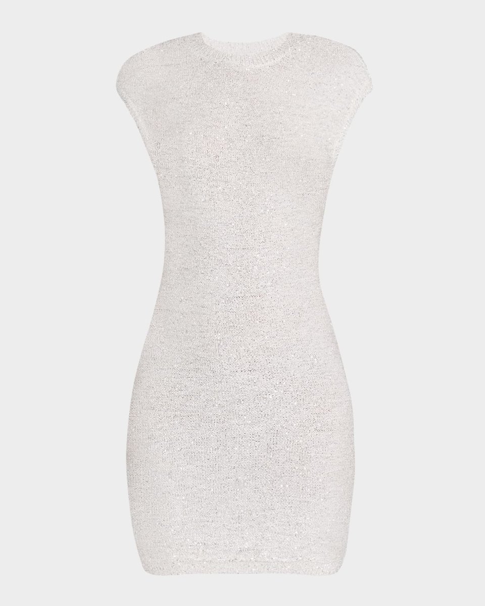 Delilah Sequin Knit Cap-Sleeve Mini Dress
