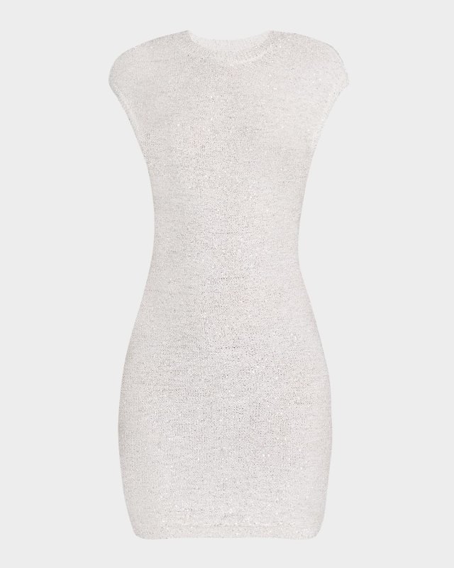 Delilah Sequin Knit Cap-Sleeve Mini Dress