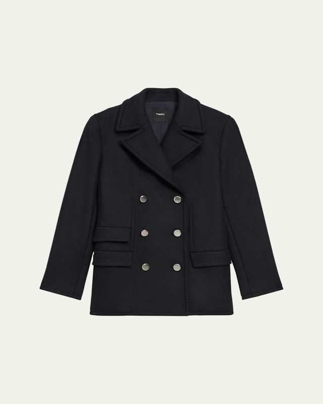 Double-Breasted Peacoat Blazer