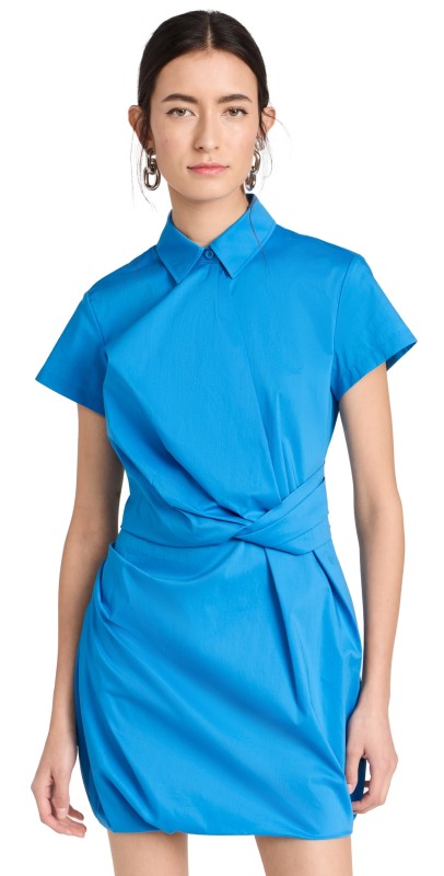 Juun. J Twisted Wrap Dress Blue