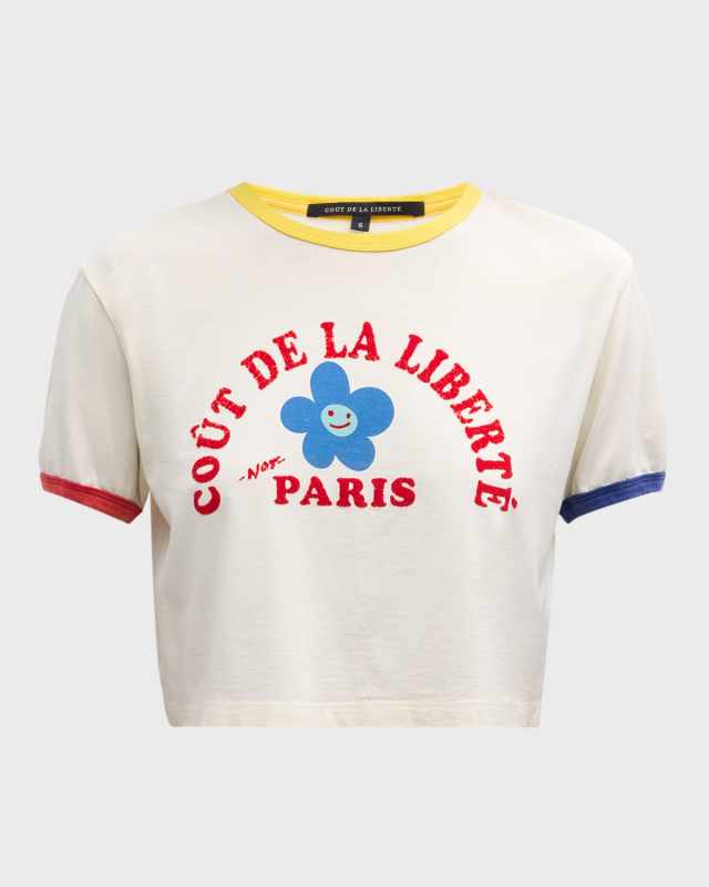 Doutzen Flower Paris Cropped Ringer T