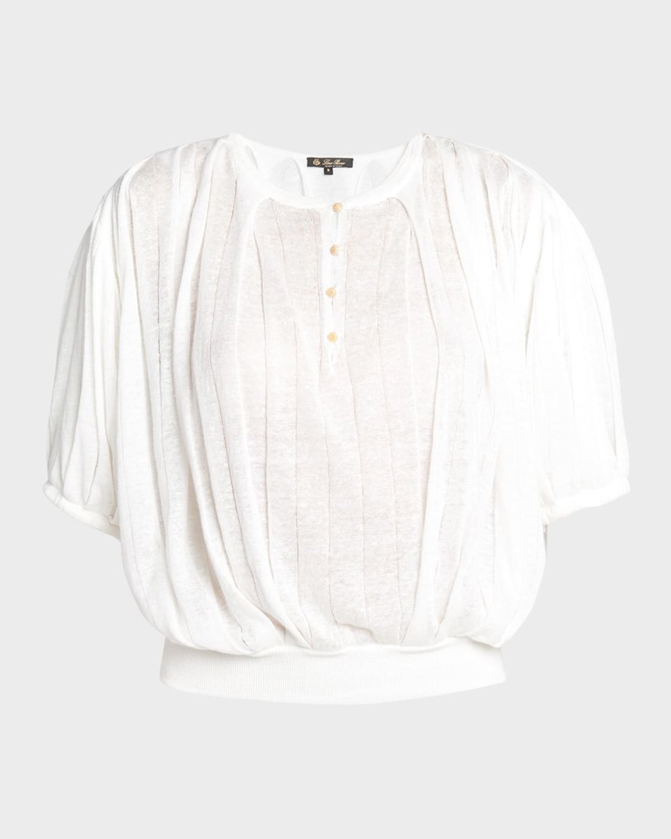 Serafino Pleated Flax Blous