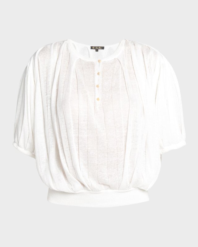 Serafino Pleated Flax Blous