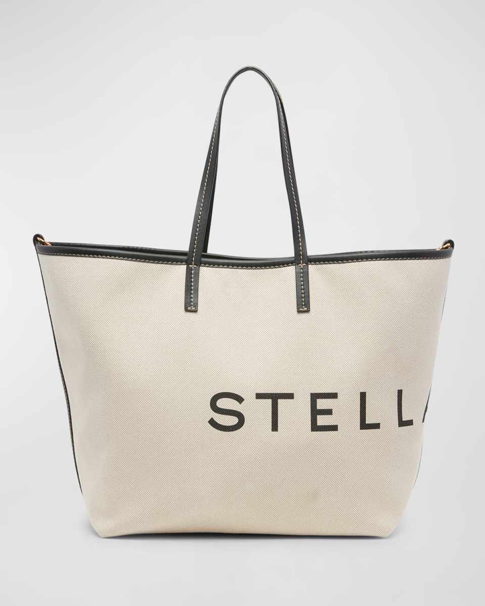 Logo Canvas Shopper Tote Bag