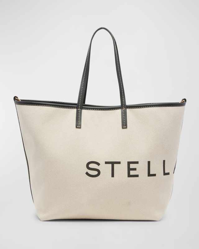Logo Canvas Shopper Tote Bag