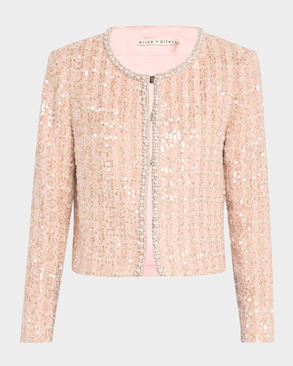 Kidman Embellished Plaid Tweed Boxy Jacket