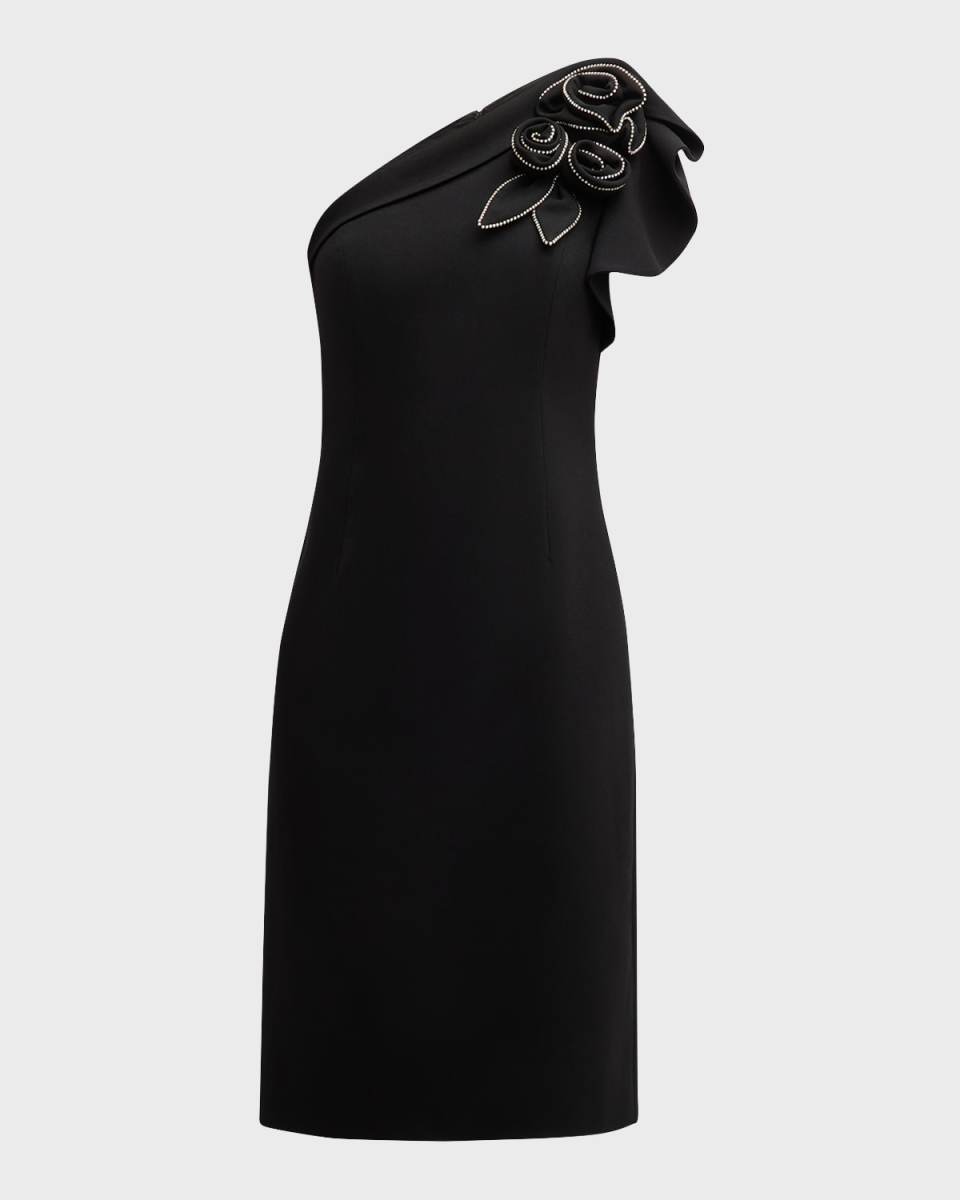 Embellished Sleeveless One-Shoulder Dress