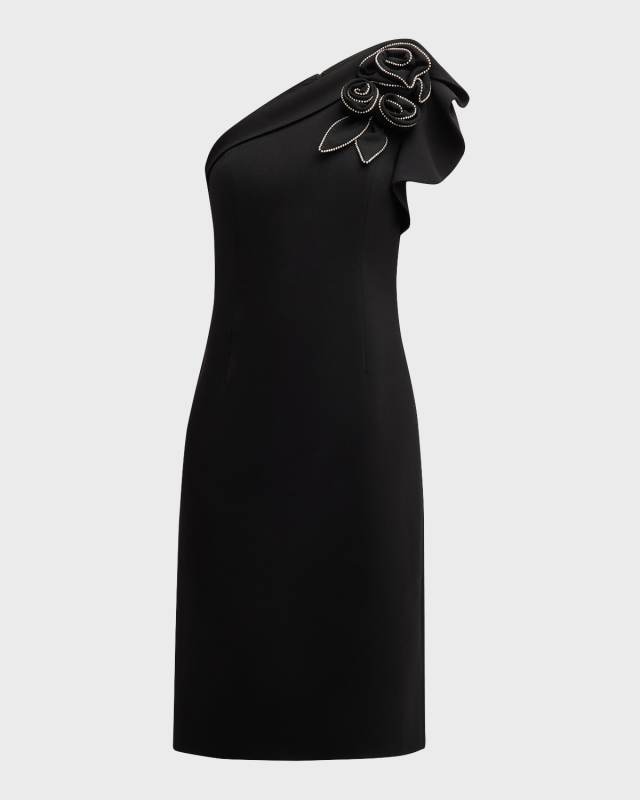 Embellished Sleeveless One-Shoulder Dress