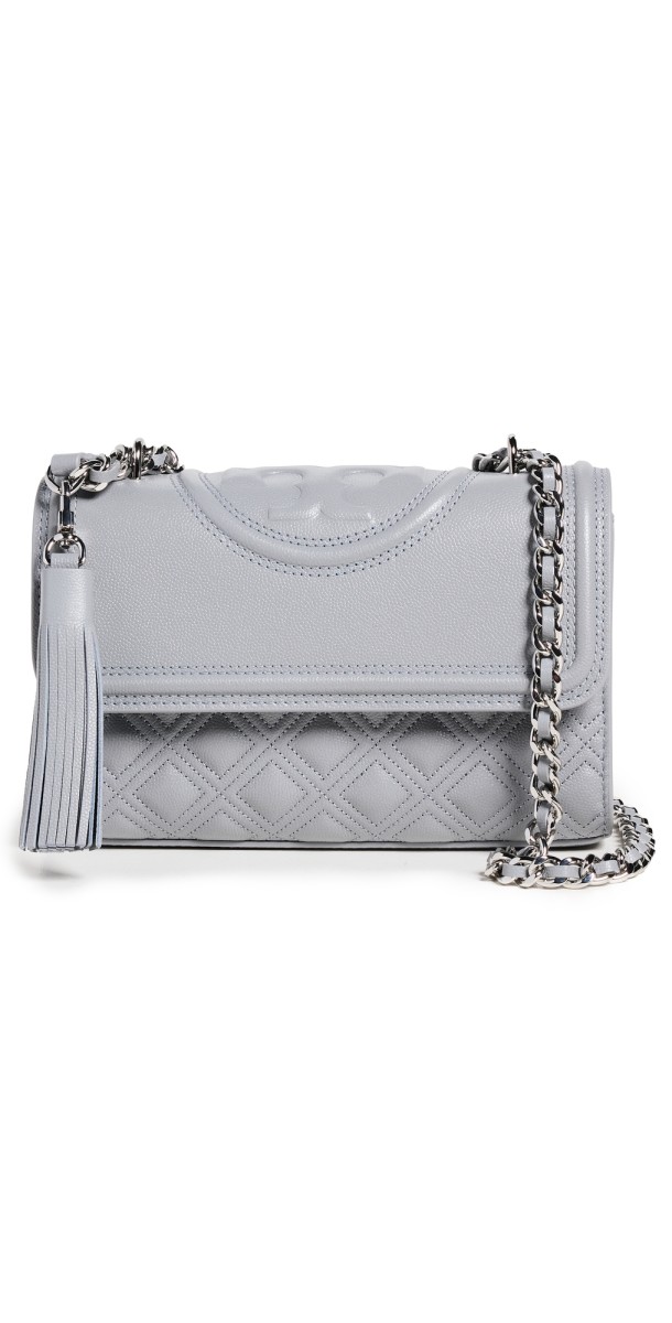 Tory Burch Fleming Caviar Small Convertible Shoulder Bag Slat