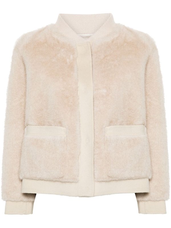 faux-shearling bomber jacket