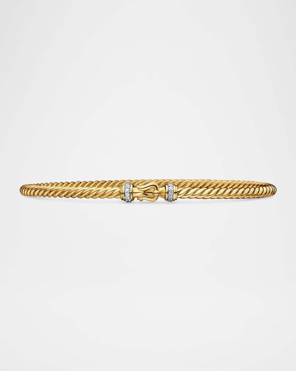 Cable Buckle Bracelet with Diamonds and 18K Gold, 2.6