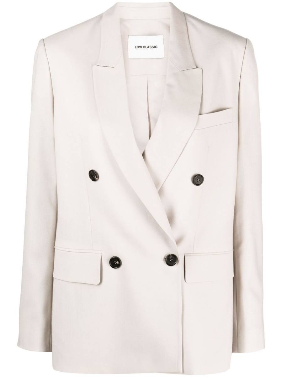 double-breasted wool blazer