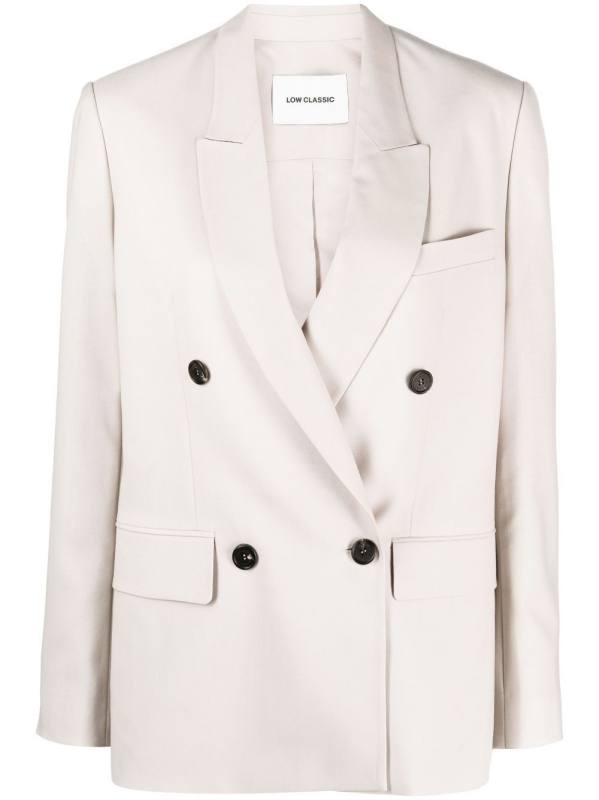 double-breasted wool blazer