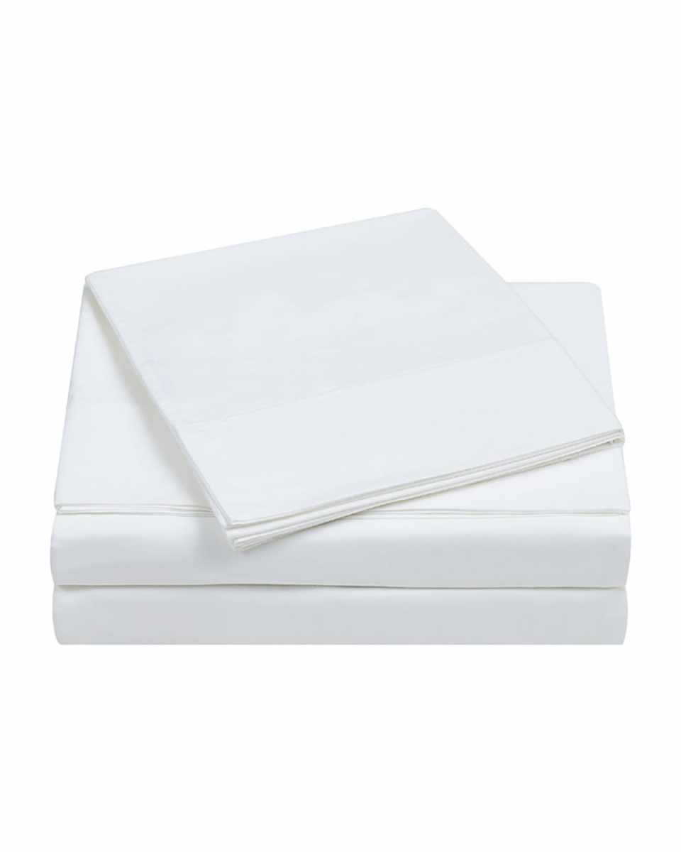 4-Piece 400-Thread Count Percale Queen Sheet Set, Whit