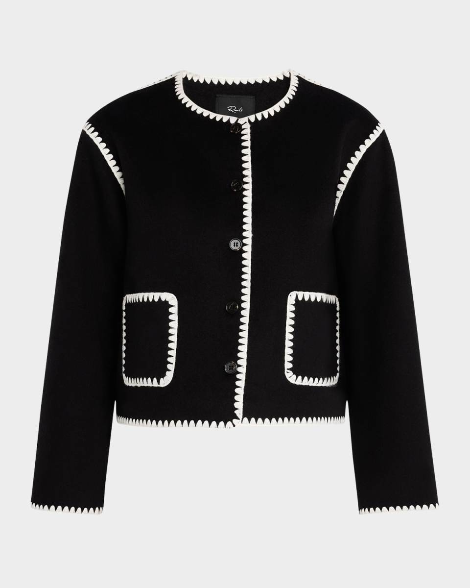 Melanie Whipstitch Wool-Blend Overcoat
