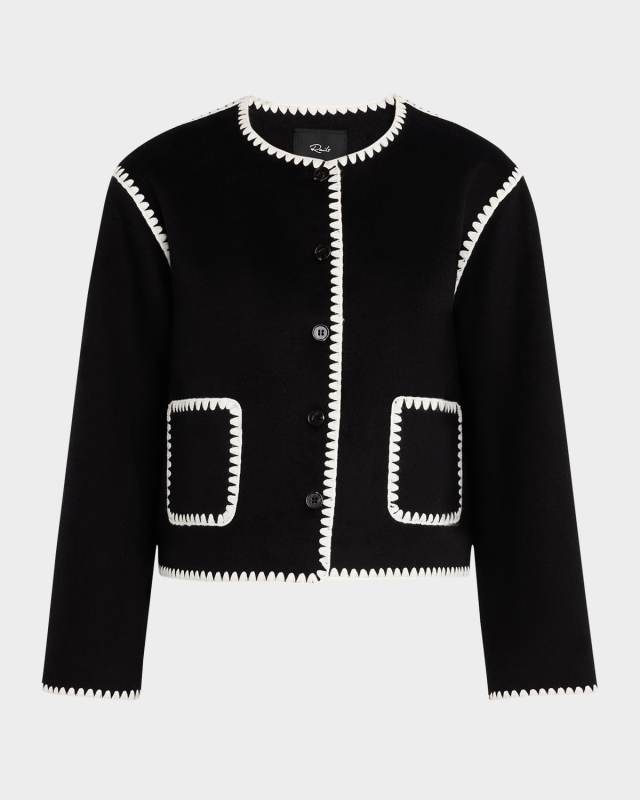Melanie Whipstitch Wool-Blend Overcoat
