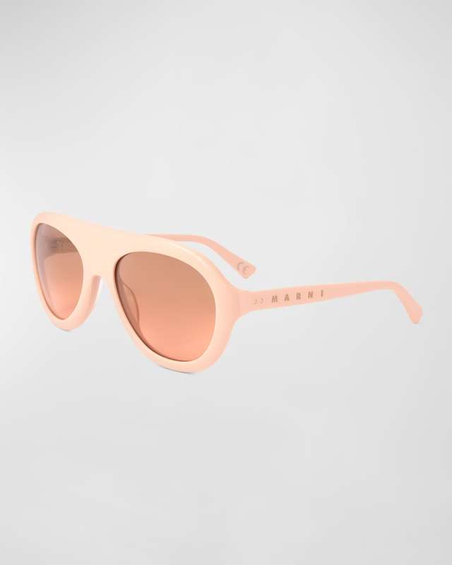 Logo Acetate Aviator Sunglasses