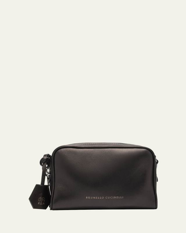 Zip Leather Camera Crossbody Bag