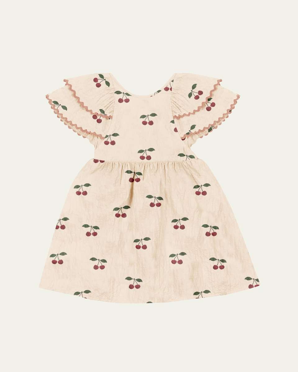 Girl's Elin Tiered-Sleeve Organic Cotton Dress, Size 2-6