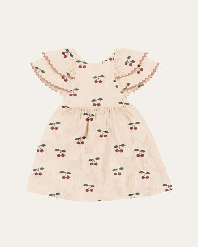 Girl's Elin Tiered-Sleeve Organic Cotton Dress, Size 2-6