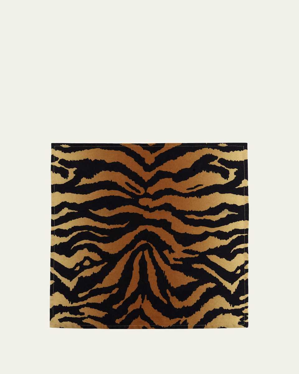 Linen Sateen Tiger Napkins, Set of 4