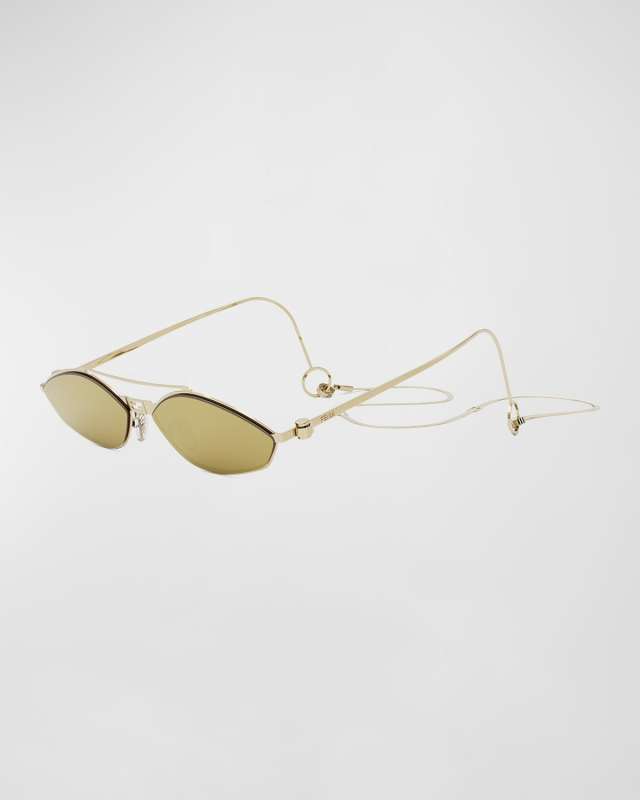 Rimless Geometric Metal Aviator Sunglasses