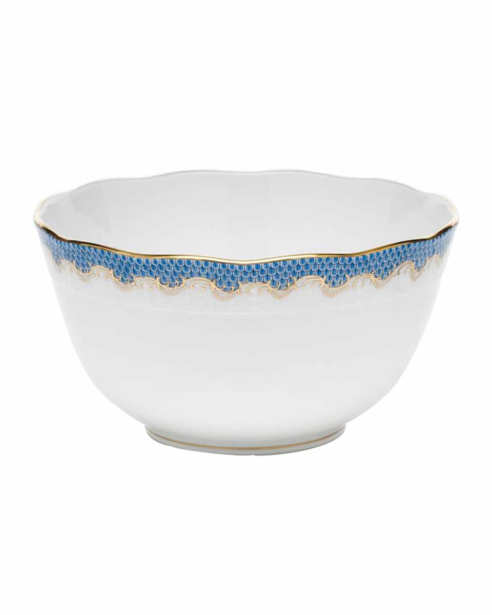 Blue Fish Scale Round Bowl