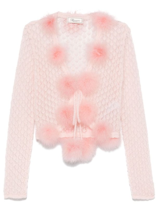 feather-detail cardigan