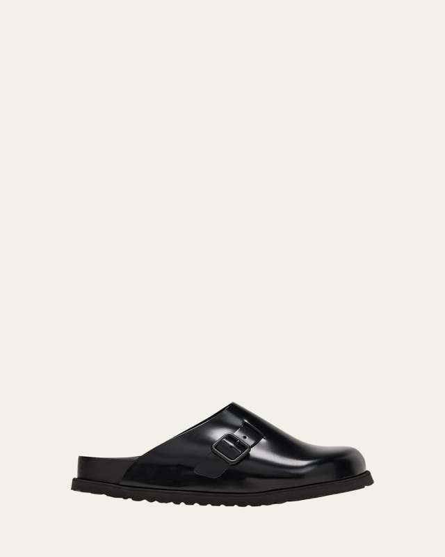 Dougal Leather Buckle Slide Mules