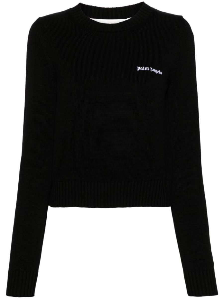 logo-embroidered cropped jumper