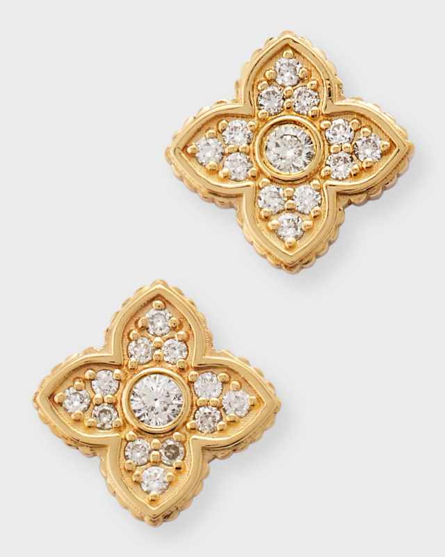 Pave Bezel Moroccan Stud Earrings
