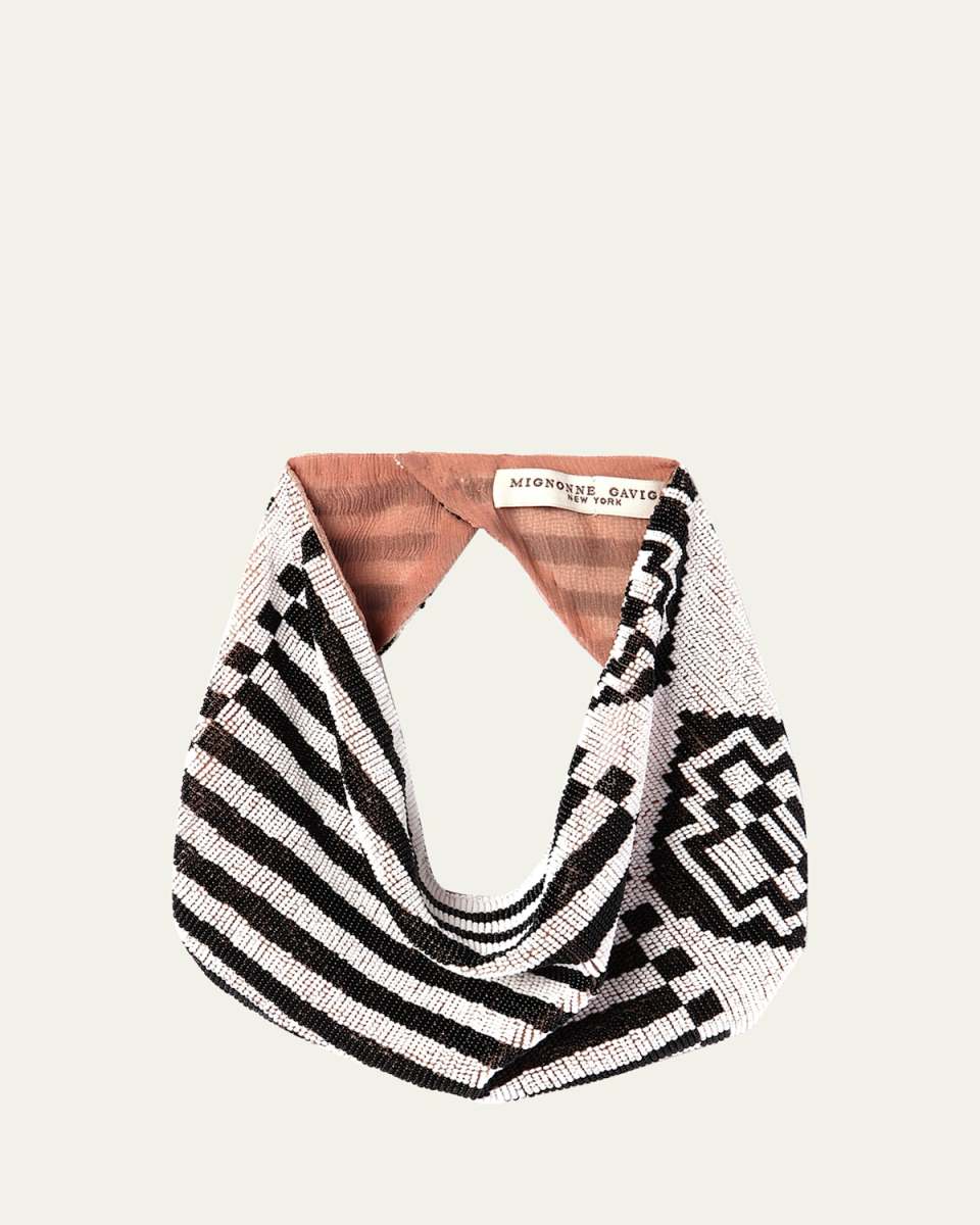 Aztec Geometric Beaded Scarf Necklace