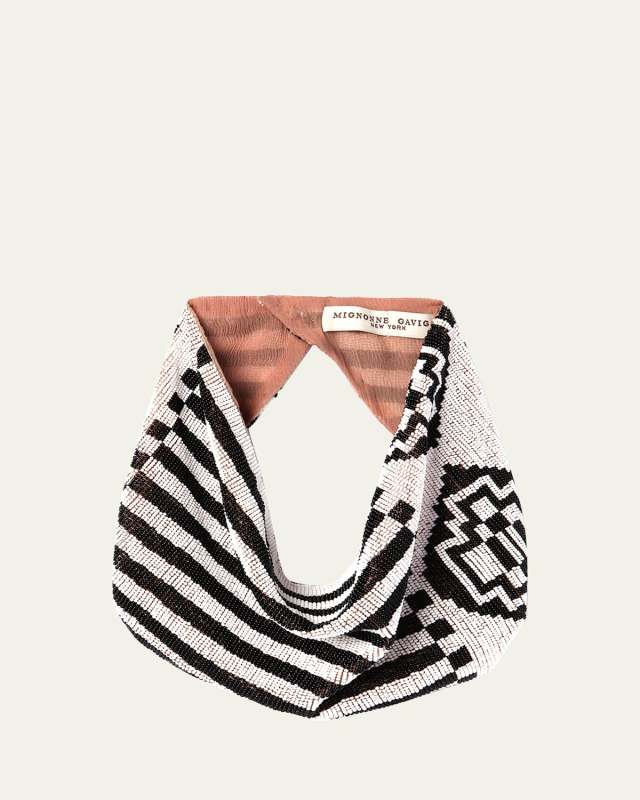 Aztec Geometric Beaded Scarf Necklace