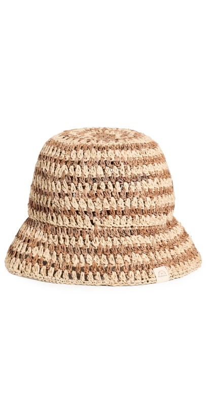 Loeffler Randall Jocelyn Raffia Bucket Hat Brown/Natural