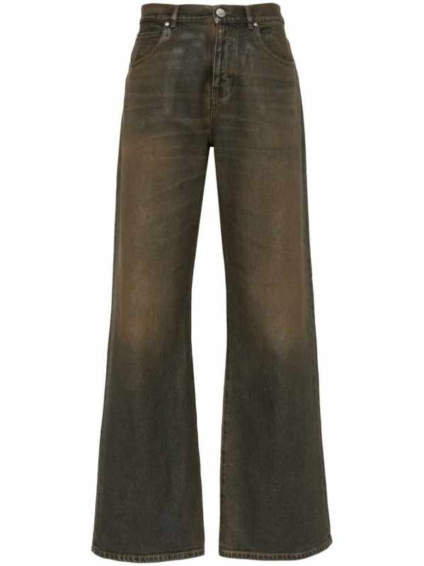 mid-rise straight-leg jeans