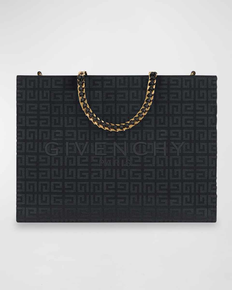 G-Tote Medium Shopping Bag in 4G Logo Canvas with Chain Handles