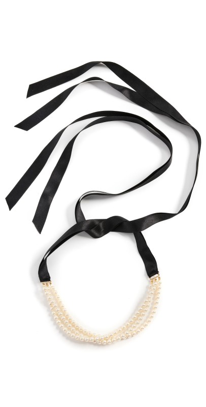Jennifer Behr Blaire Ribbon Tie Necklace Black