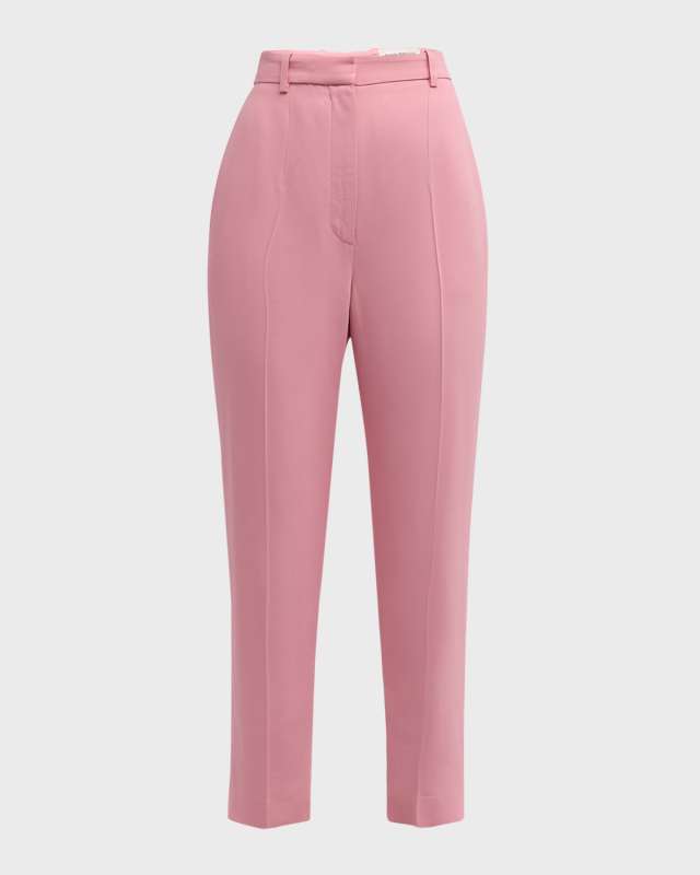 High-Waist Crop Cigarette Trousers