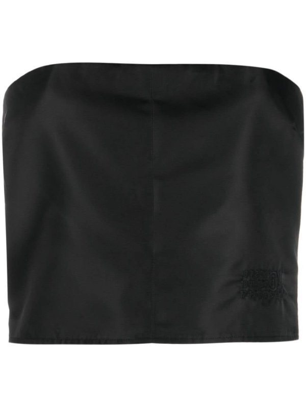 numbers-motif strapless bustier