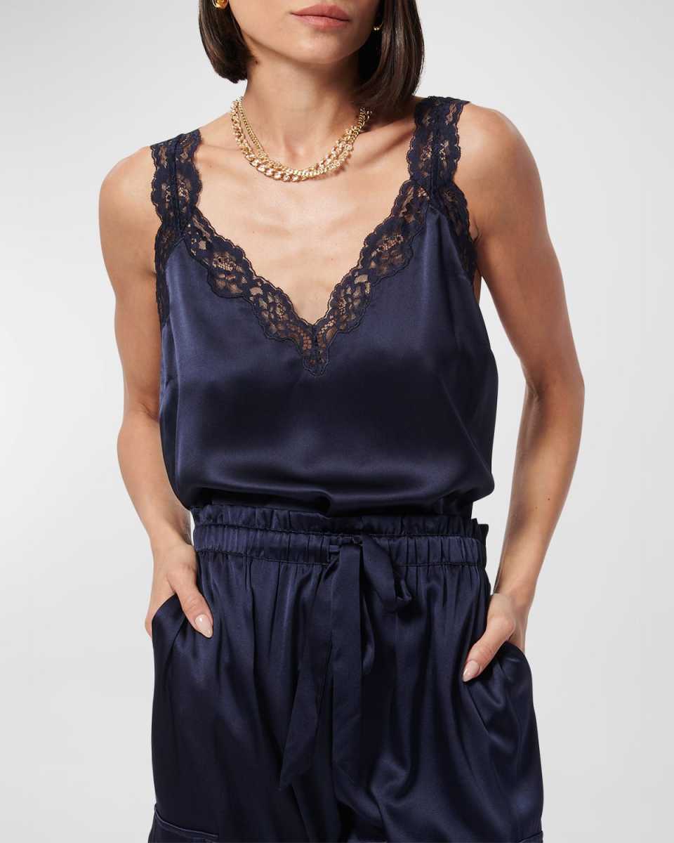 Fernanda Silk Lace-Trim Ca
