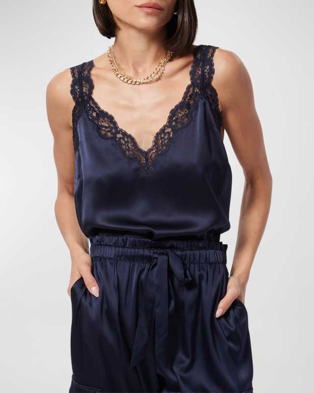 Fernanda Silk Lace-Trim Ca