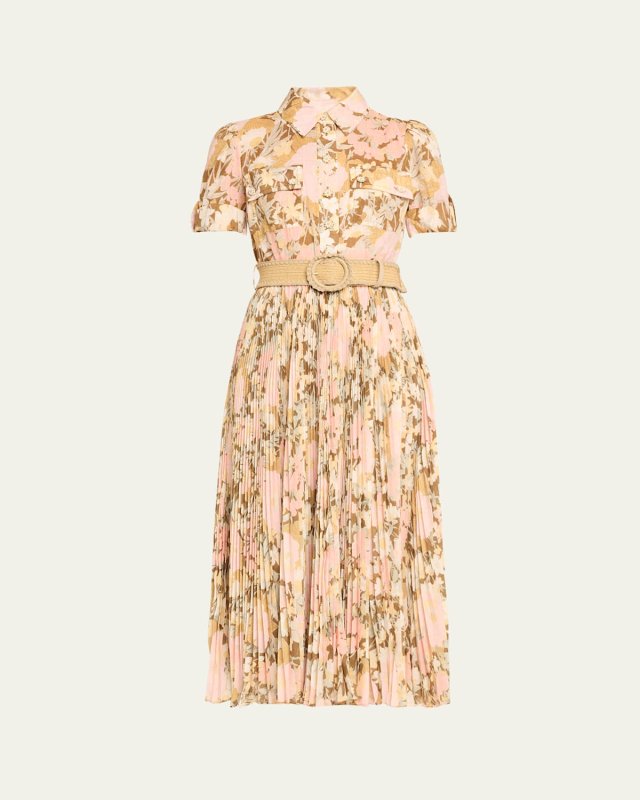 Pop Pleated Midi Dress