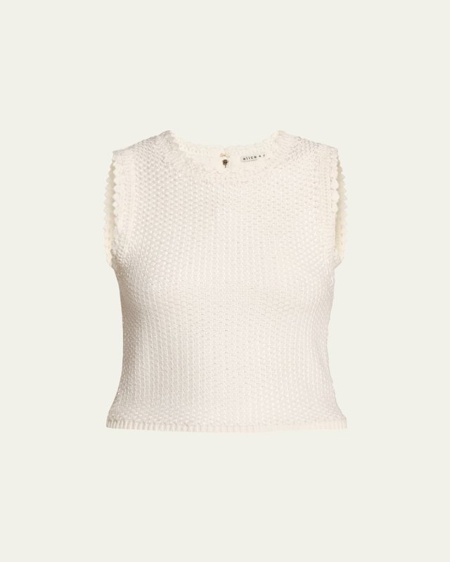 Amity Open-Knit Cropped Tank Top