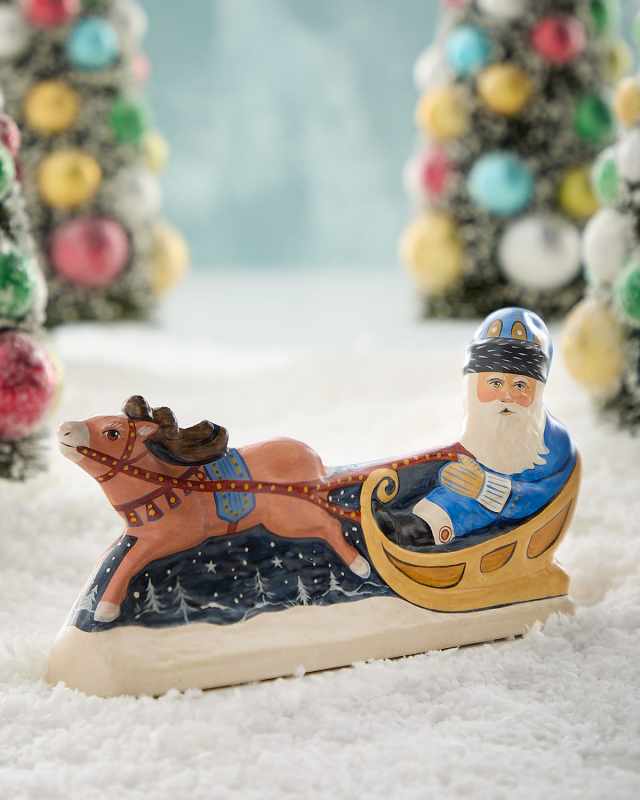 Santa in Sleigh Christmas Figurine - 40th Edition