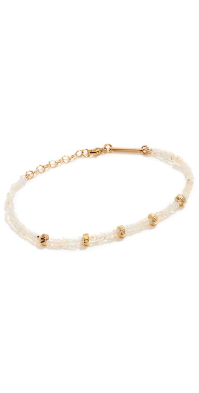 Zoe Chicco 14k Fire Opal Rondelle Bead Bracelet Yellow Gold